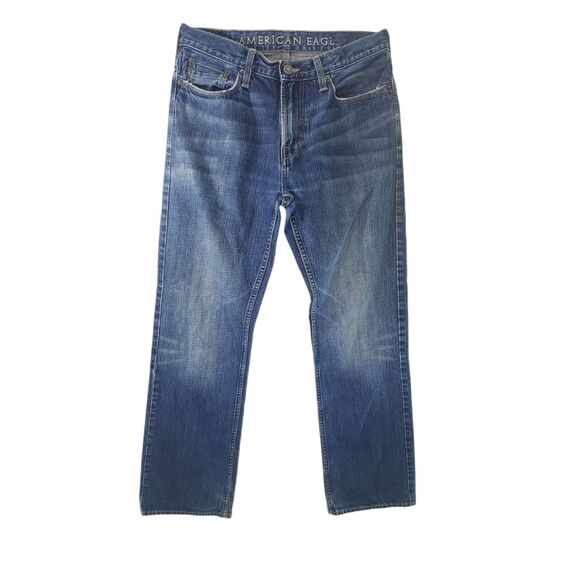 (32x34) American Eagle Bootcut Jeans Men's Denim Medium Wash AE Boot Cut - Picture 1 of 10